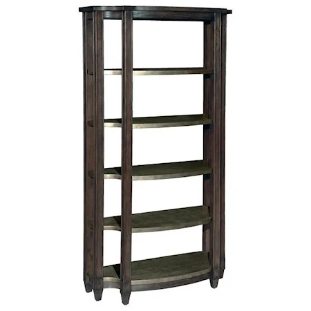 Etagere with 5 Fixed Steel Wrapped Shelves